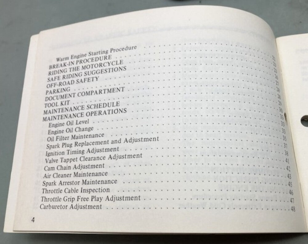 Honda 3139103 XL175 Owner's Manual 1977 Genuine