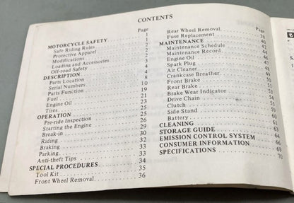 Honda 31MC400 XL500R Owner's Manual 1982 Genuine