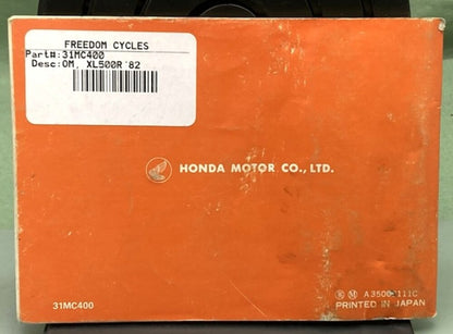 Honda 31MC400 XL500R Owner's Manual 1982 Genuine