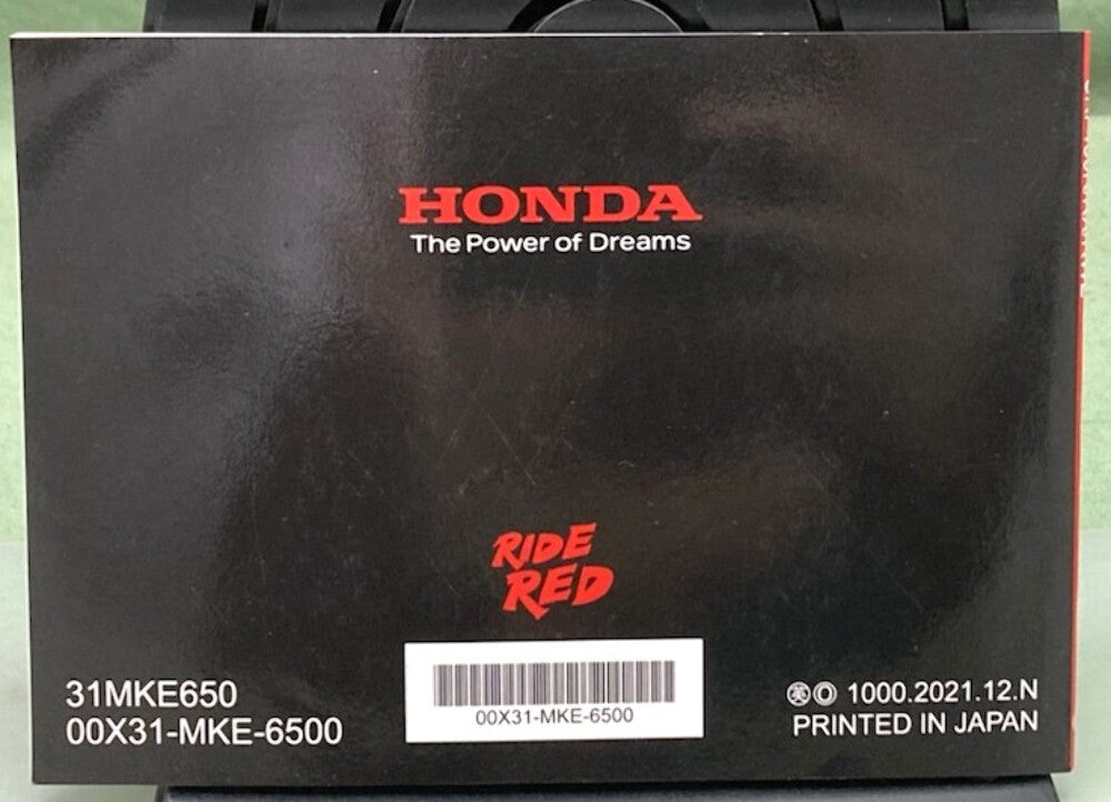 Honda 31MKE650 CRF450R/RX/RWE Owner's Manual 2022 New Genuine