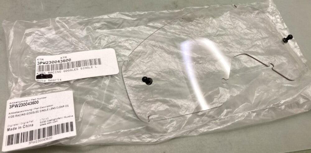 KTM 3PW230043600 Kids Racing Goggles Single Lens Clear Os New Genuine