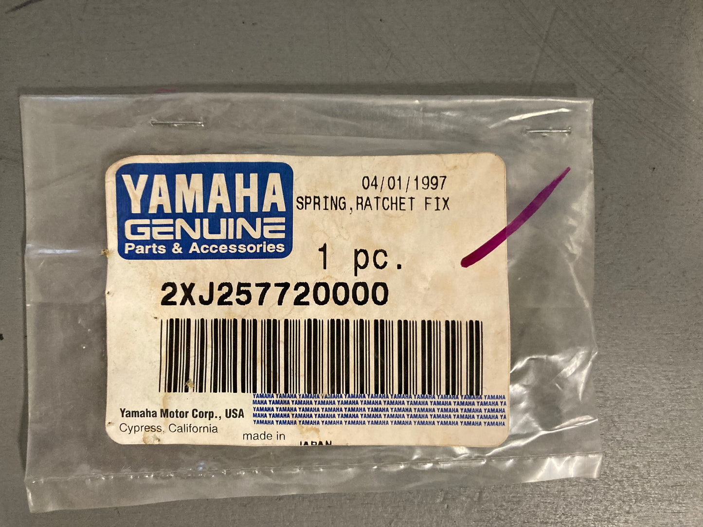 New Genuine Yamaha 2XJ-25772-00-00 Spring, Ratchet, Fix