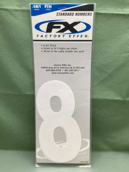 PK of 3 FX 02-4468 STD NUMBERS #8 WHITE 6in New Genuine