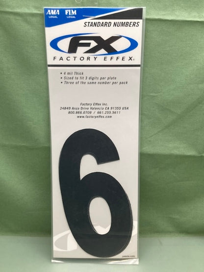 PK of 3 FX 02-4456 STD NUMBERS #6 BLK 6in New Genuine