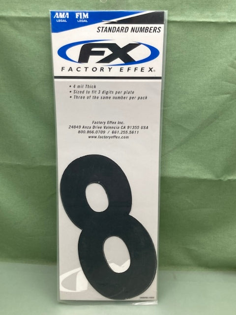 PK of 3 FX 02-4458 STD NUMBERS #8 BLK 6in New Genuine