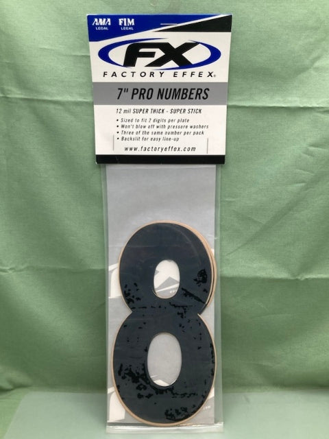 PK of 3 FX 02-4348 PRO NUMBERS #8 BLK 7in New Genuine