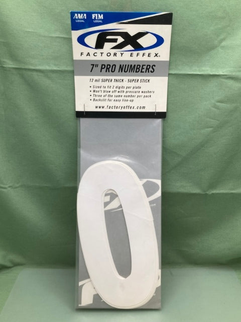 PK of 3 FX 02-4350 PRO NUMBERS #0 WHITE 7in New Genuine
