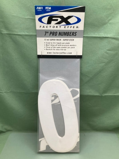 PK of 3 FX 02-4350 PRO NUMBERS #0 WHITE 7in New Genuine
