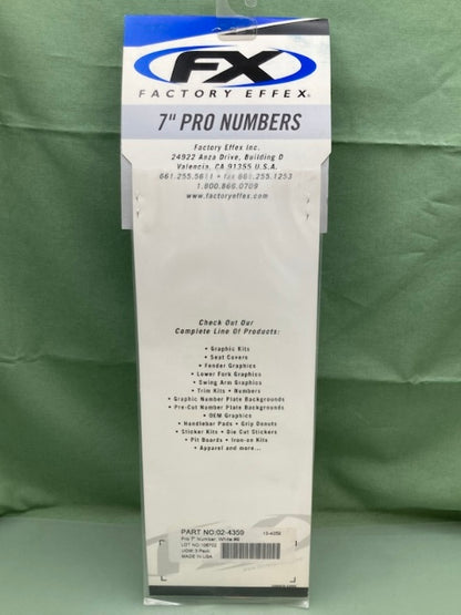 PK of 3 FX 02-4359 PRO NUMBERS #9 WHITE 7in New Genuine