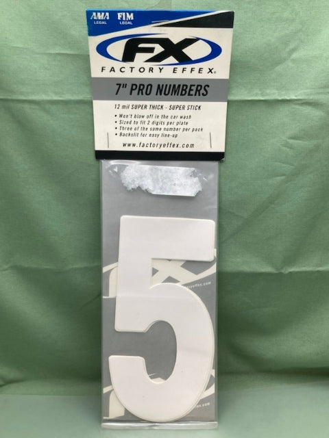 QTY 3 PK of 3 FX FX02-4355 PRO NUMBERS #5 WHITE 7in New Genuine