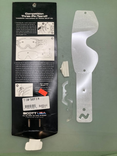 QTY 2 PK of 10 Scott 09-0073-0-0 "S" COMP TEAROFF New Genuine