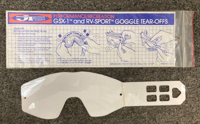 PK of 10 JT Racing GSX-1 GOGGLE TEAROFFS RV-SPORT HELMETS New Genuine