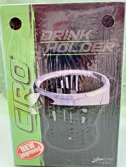 NEW GENUINE CIRO 0636-0023 DRINK HOLDER, 1-1/4" HANDLEBAR MOUNT, CHROME, 50414