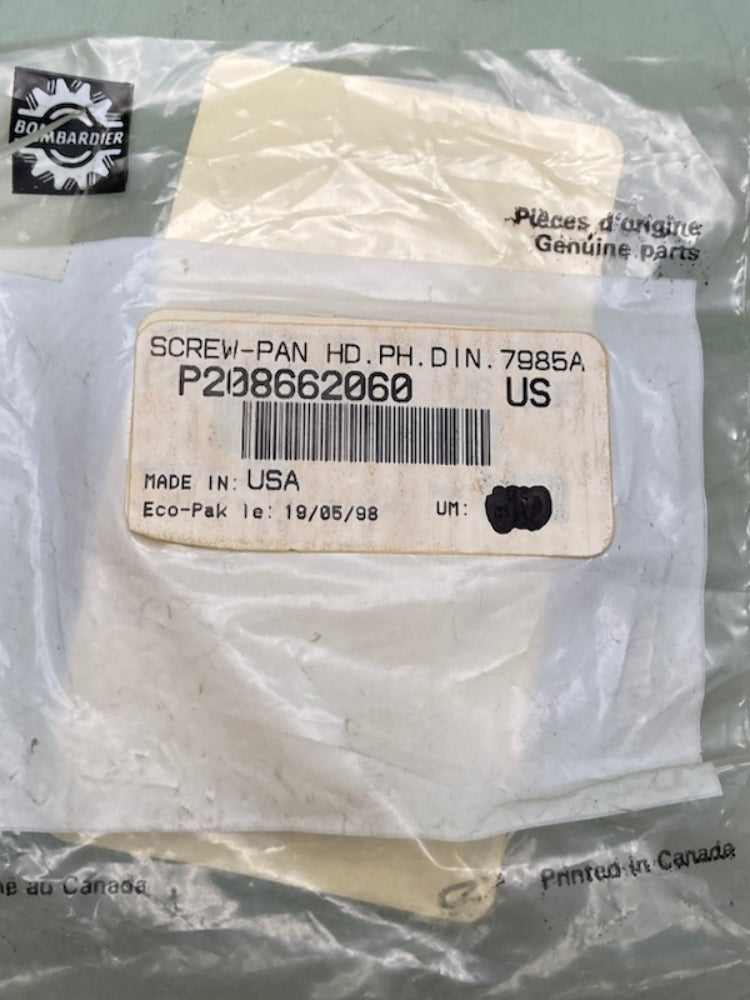 Sea-Doo by BRP 208662060 Screw-Pan HD PH DIN 7985A-A2 New Genuine