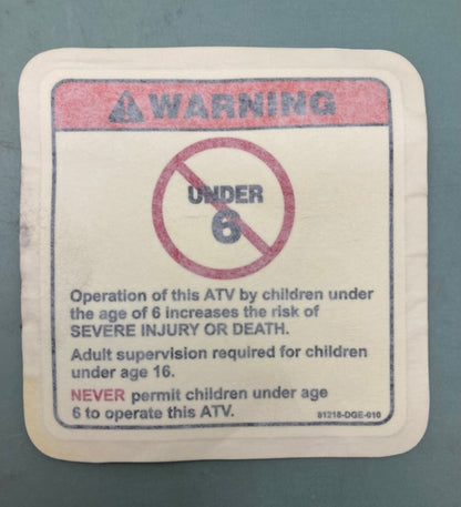 Replaces Can-Am V81218DGE010 Warning Label New