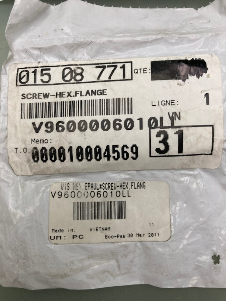Replaces Can-Am V9600006010LL Hex Flanged Screw M6 X 10 New