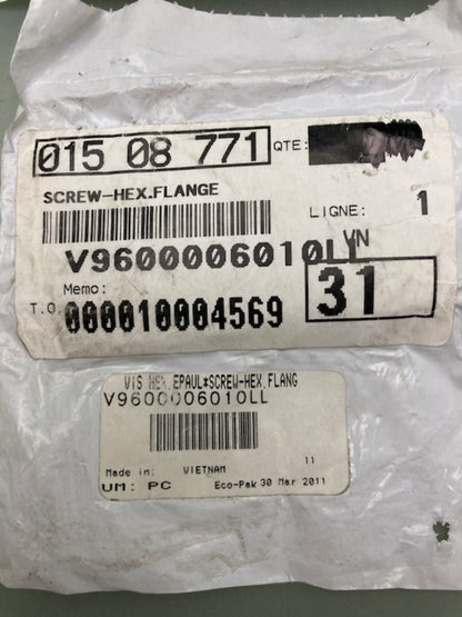 Replaces Can-Am V9600006010LL Hex Flanged Screw M6 X 10 New