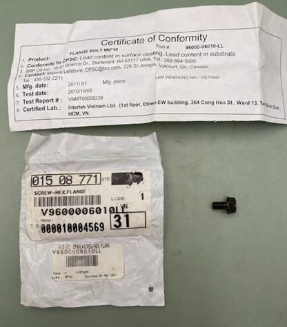 Replaces Can-Am V9600006010LL Hex Flanged Screw M6 X 10 New