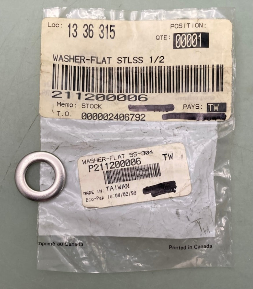 Sea-Doo by BRP 211200006 Washer Flat STLSS 1/2 New Genuine