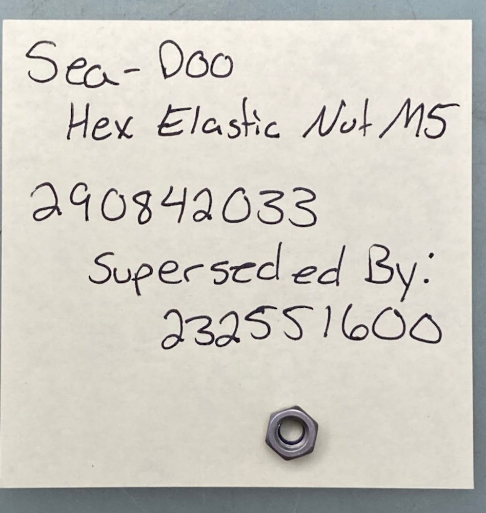 QTY 2 Replaces Sea-Doo 290842033 Hex Elastic Nut M5 232551600 New