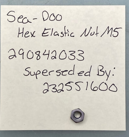 QTY 2 Replaces Sea-Doo 290842033 Hex Elastic Nut M5 232551600 New