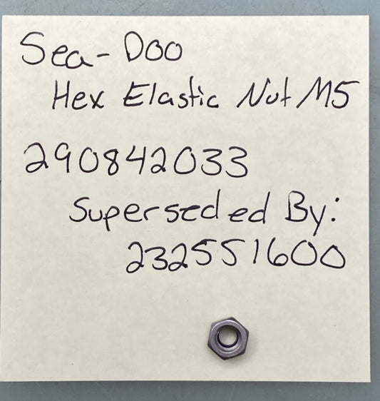 QTY 2 Replaces Sea-Doo 290842033 Hex Elastic Nut M5 232551600 New