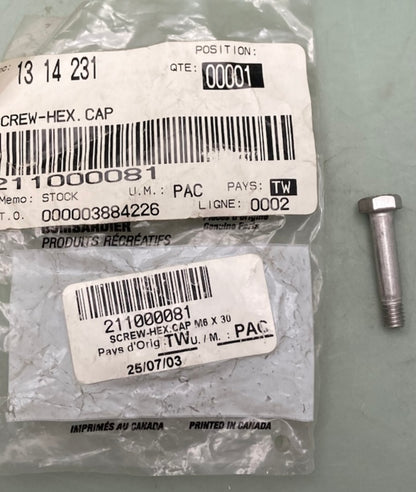 Sea-Doo by BRP 211000081 Hex Screw M6 X 30 New Genuine