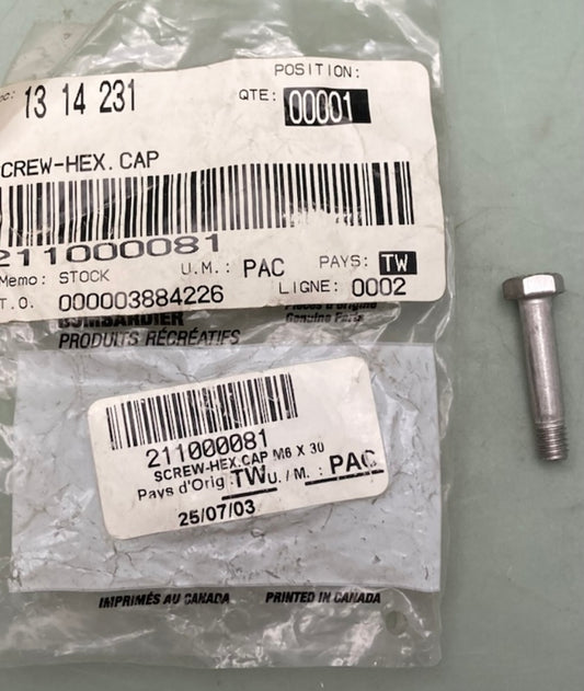 Sea-Doo by BRP 211000081 Hex Screw M6 X 30 New Genuine