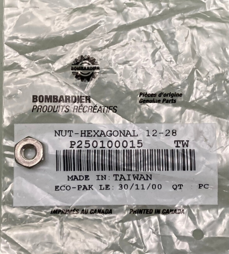 QTY 2 Sea-Doo by BRP 250100015 Nut Hexagonal 12-28 New Genuine