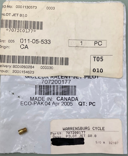 Replaces Can-Am 707200177 Pilot Jet 80  330 H.O. Std 2 X 4 Std 4 X 4 New