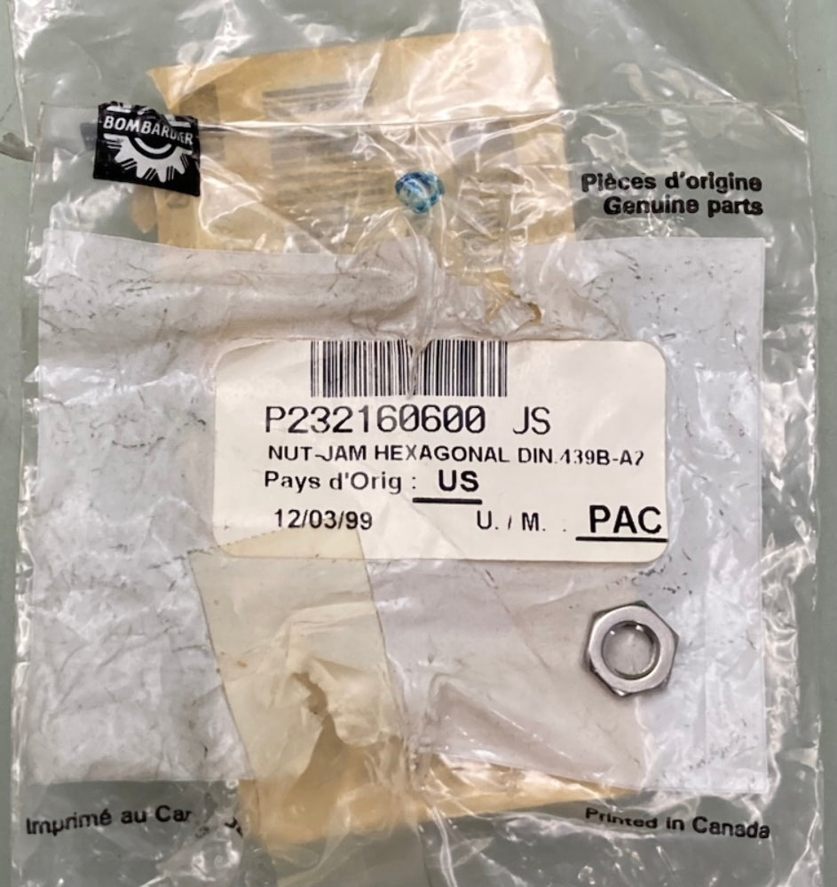 Sea-Doo by BRP 232160600 Nut Jam Hexagonal DIN 439B-A2 New Genuine