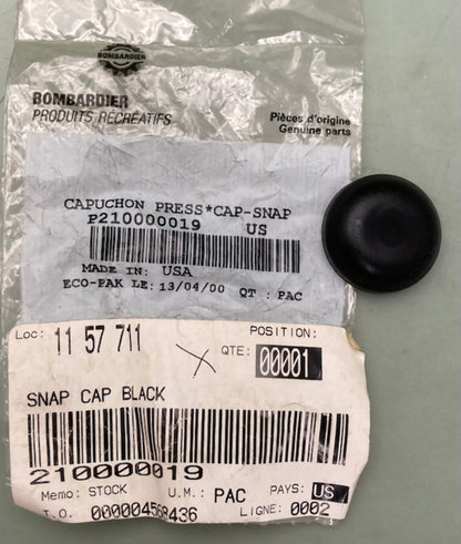 Sea-Doo by BRP 210000019 Snap Cap Black New Genuine