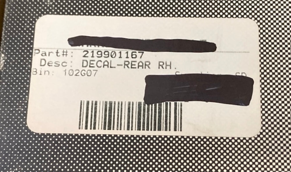 Sea-Doo by BRP 219901167 Decal Rear Right Hand New Genuine