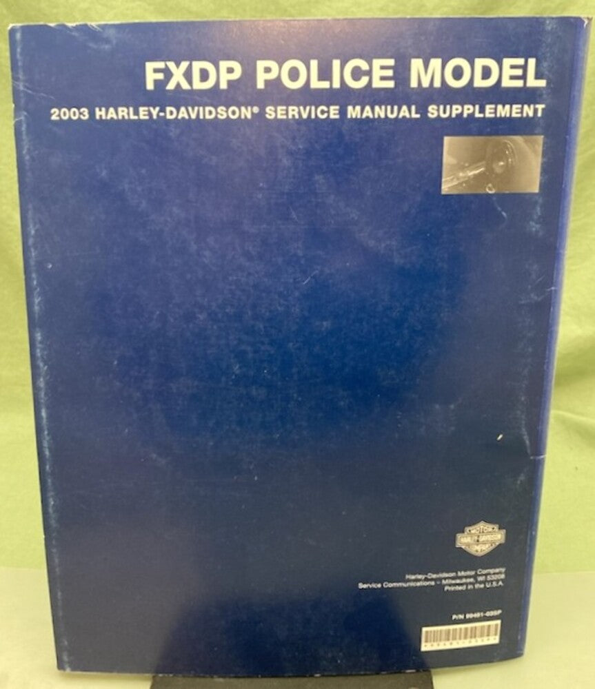 Harley Davidson 99481-03SP FXDP Police Model Supp. Service Manual 2003 Genuine