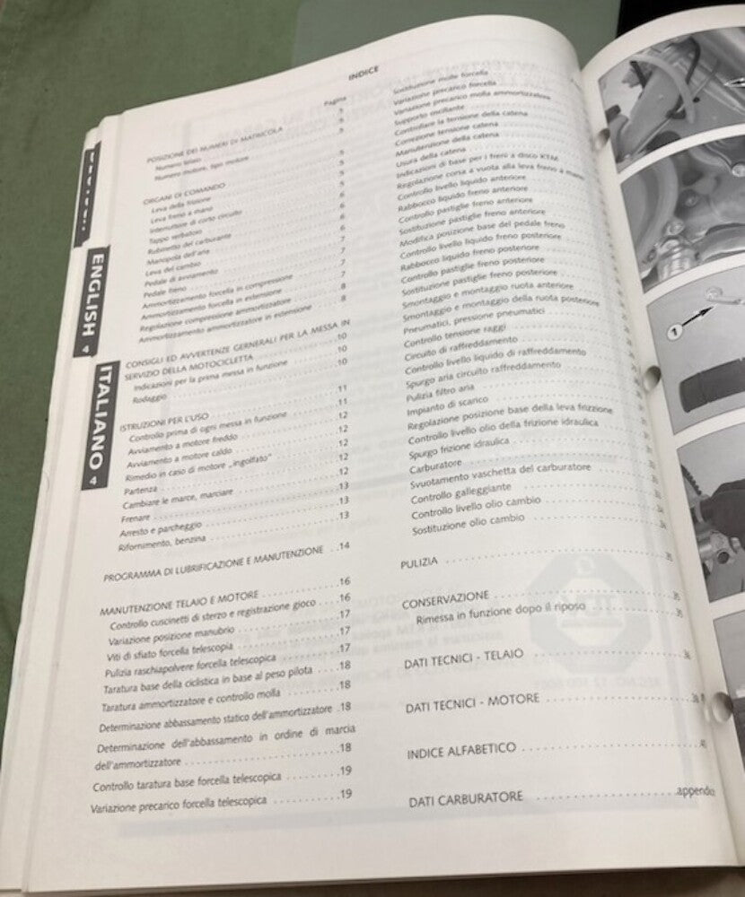 KTM 321060 250 SX Owner's Handbook 2003 Genuine