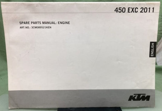 KTM 3CM089521KEN 450 EXC Engine Spare Parts Manual 2011 Genuine