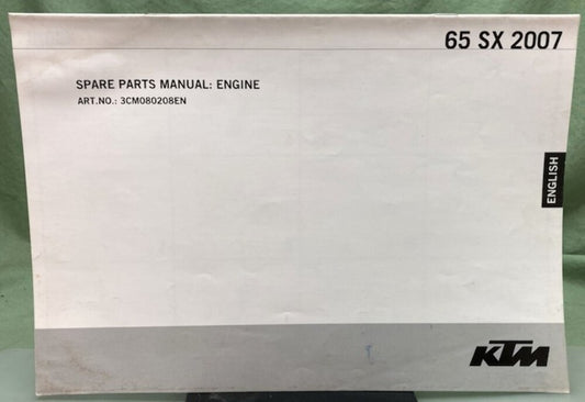 KTM 3CM080208EN 65 SX Engine Spare Parts Manual 2007 Genuine