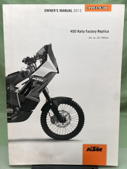 KTM 3211865en 450 Rally Factory Replica Owner's Manual 2013 Genuine