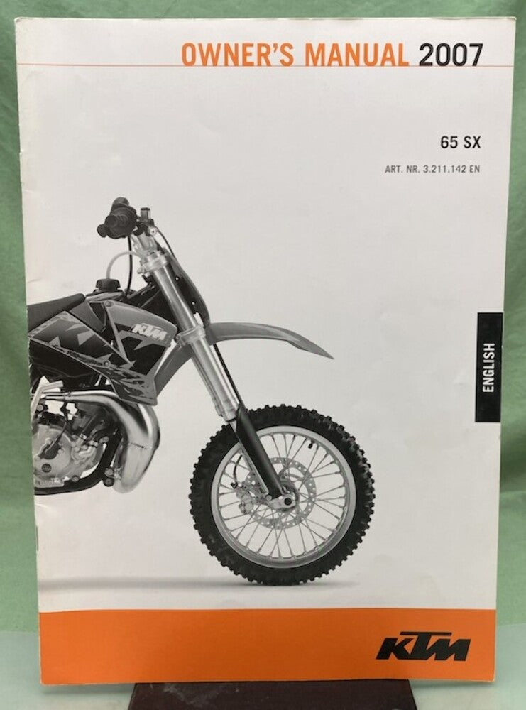 KTM 3211142en 65 SX Owner's Manual 2007 Genuine