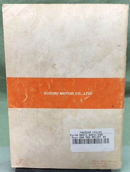 Suzuki 99011-40231-03A RM125 Owner's Maintenance Manual 1979 Genuine