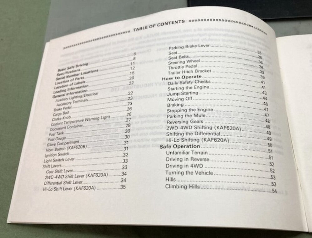 Kawasaki 99920-1623-04 Mule 2510 2520 Owner's Manual 1993 Genuine