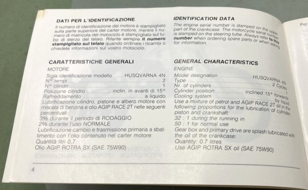 Husqvarna 60991/88 WRK 125 Owner's Manual 1989 Genuine