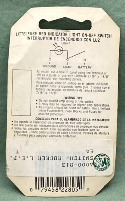 Littelfuse 780805 Mini Rocker Switch 12V 16 Amp On/Off New Genuine