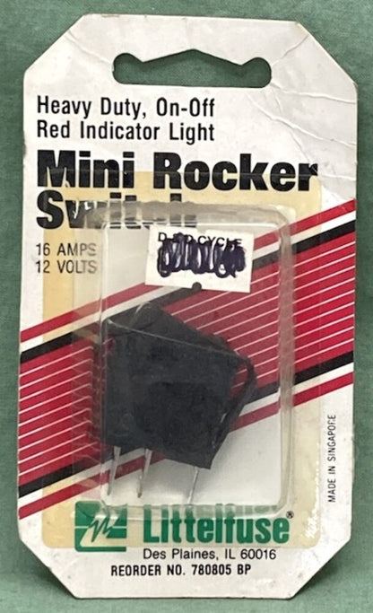Littelfuse 780805 Mini Rocker Switch 12V 16 Amp On/Off New Genuine