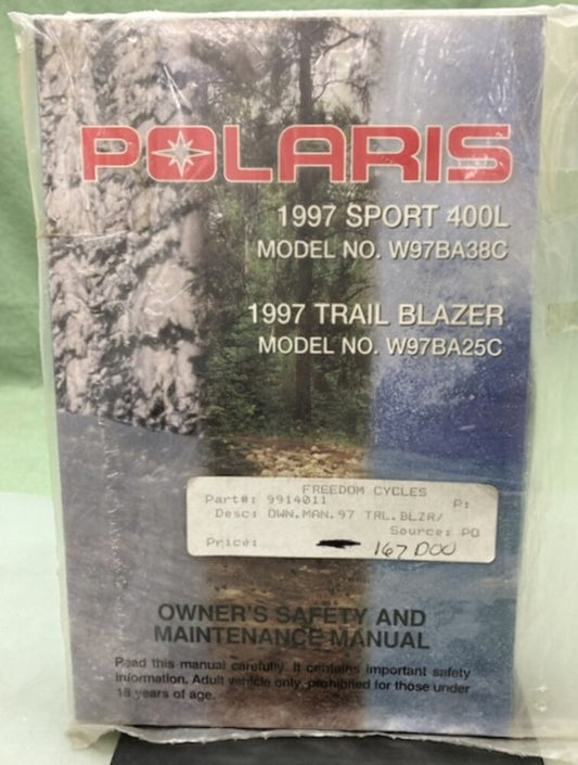 Polaris 9914011 Sport 400L and Trail Blazer Owner's Manual 1997 New Genuine
