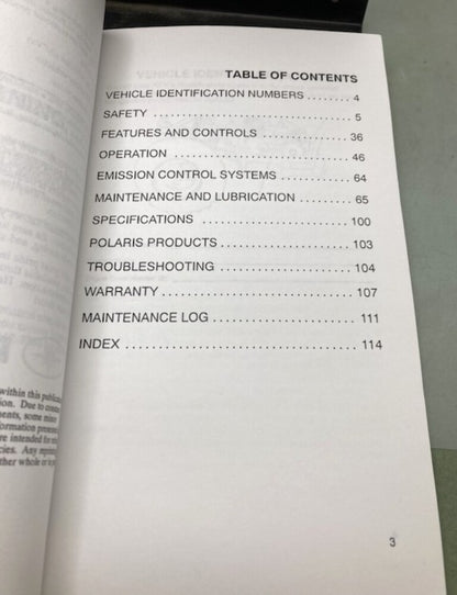 Polaris 9920278 Sawtooth Owner's Manual 2006 New Genuine