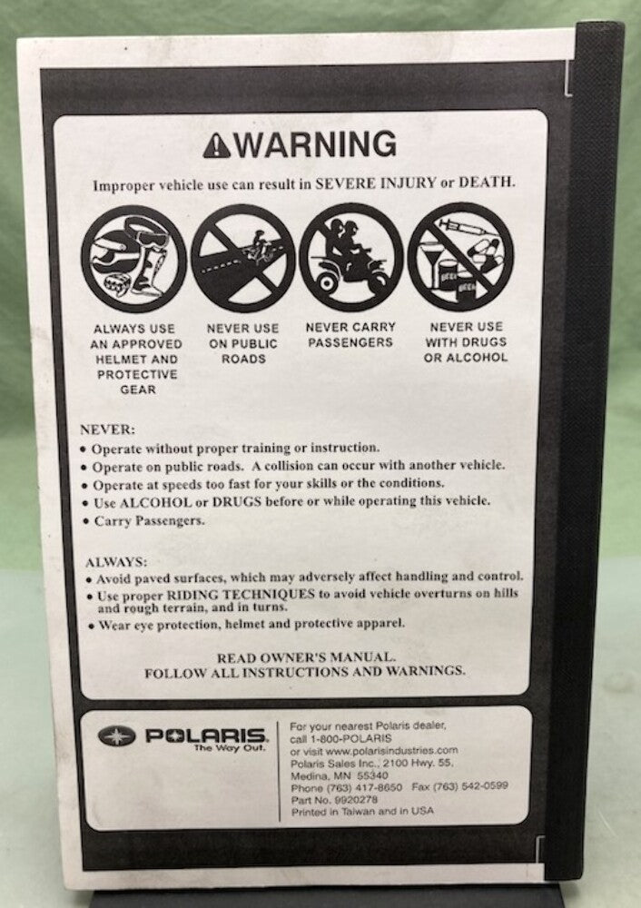 Polaris 9920278 Sawtooth Owner's Manual 2006 New Genuine