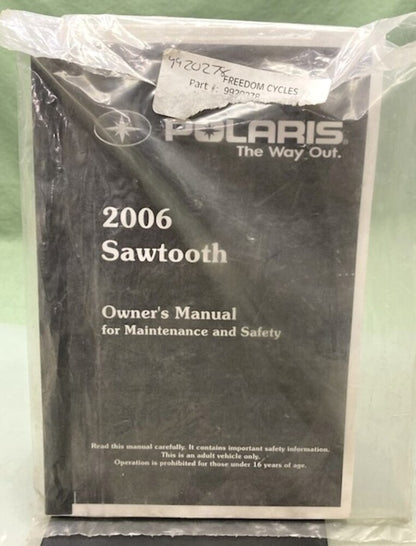 Polaris 9920278 Sawtooth Owner's Manual 2006 New Genuine