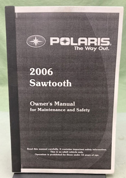 Polaris 9920278 Sawtooth Owner's Manual 2006 New Genuine