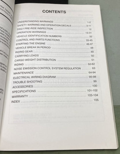 Polaris 9913584 Sport 400 and Trail Blazer Owner's Manual 1996 Genuine